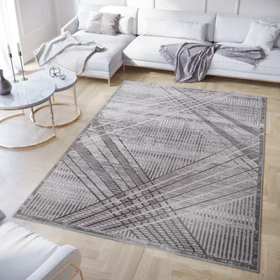 Obrázok produktu pre Tapiso Koberec Crystal Modern Light Grey Black Obývacia izba 80 x 150 cm