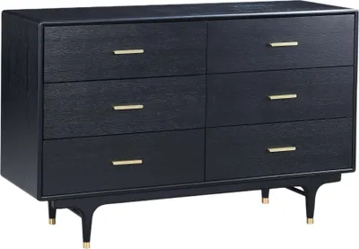 Produktbild von FURNLUX Sideboard Stilig Schwarz 140cm / Hauptfarbe: Schwarz / Abmessungen: 140 x 88 x 45 cm