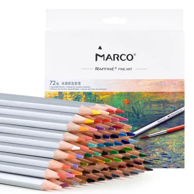 Produktbild von Wasserlösliche Buntstifte 72 Farben 2,9 mm Mine sechskantig Pappschachtel