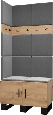 Produktbild von Garderobe ARTIN Set 11 mit gepolsterten Paneelen Industrial Design