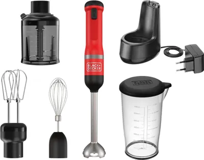 Produktbild von Black & Decker BCKM1014KR-QW, Pürierstab, 0,7 l, Rot, Edelstahl