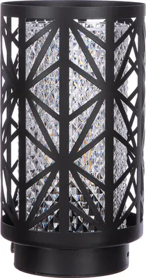 Obrázok produktu pre Lucerna Casablanca (LED), "Kristall", plast, kov, číra, čierna, , v. 23 cm, hl. 12 cm 21718