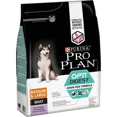 Imagen del producto de Purina PRO PLAN, para perros adultos de tamaño mediano y grande, sabor a pavo, 2,5 kg