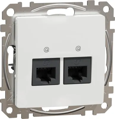 Immagine prodotto di Presa UAE 2x RJ45 cat. 5e UTP Sedna Design bianco lucido SDD111452 Schneider Electric