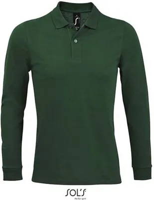Produktbild von SOLs 02087 | Herren Long-Sleeve Piqué Polo Shirt Perfect - Farbe: Bottle Green - Größe: S