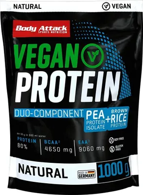 Produktbild von Body Attack Vegan Protein – 1000g-Beutel Natural