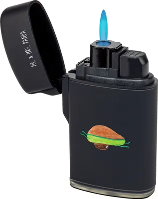 Produktbild von Mr. & Mrs. Panda Gasfeuerzeug Avocado Yoga - Schwarz - Geschenk, Unsportlich, Humor, Sport, sturmfeuerzeug, Feuerzeug, zigarettenanzünder, gas anzünder, Feuerzeuge, Bauch