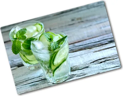 Produktbild von Tulup Glas Herdabdeckplatte - 80x52 cm - Glaskeramikkochfeld-Abdeckung Spritzschutz Glasabdeckplatte - Einteilig - Essen & Getränke - Wasser Gurken - Grün