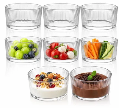 8 Dessertgläser 200 ml, transparent, Glas, für Tiramisu & Pudding