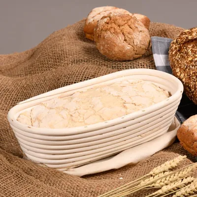 Immagine prodotto di KESPER | Cesto per la frutta/pane con rivestimento in tessuto, materiale: rattan, dimensioni: L: 35 x P: 15 x H: 8 cm, colore: naturale | 19733