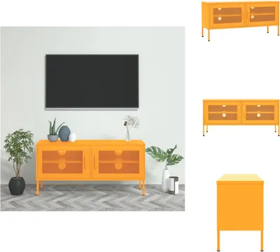 Immagine prodotto di mobile TV vidaXL giallo senape 105x35x50 cm in acciaio - Mobili TV