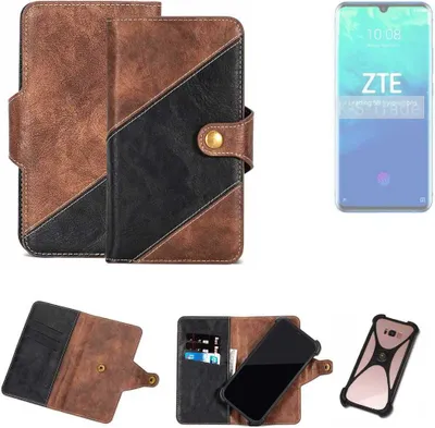 Produktbild von K-S-Trade Handyhülle Schutzhülle Bookstyle Case kompatibel mit ZTE Axon 10 Pro Klapphülle Cover Hülle Schutztasche 1x