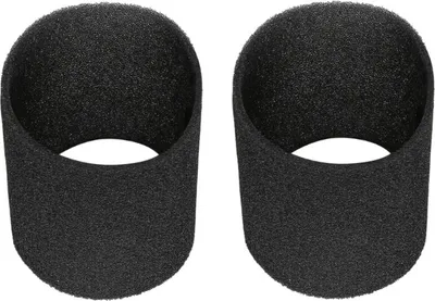 Two black foam filters for a vacuum cleaner.