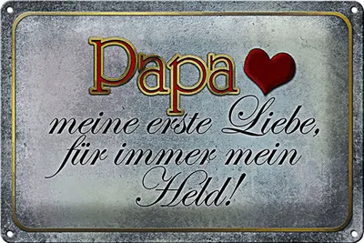 Produktbild von Blechschild Spruch 30x20cm Papa mein Held meine Liebe