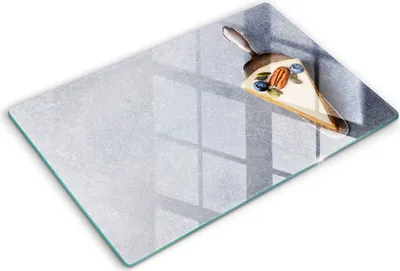 Produktbild von Glasschneideplatte - Herdabdeckplatte - 80x52 cm -Schneidebrett - Spritzschutz -Stück Kuchen