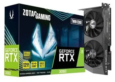 Produktbild von Zotac GeForce RTX 3060 Twin Edge, GeForce RTX 3060, 12 GB, GDDR6, 192 Bit, 7680 x 4320 Pixel, PCI Express x16 4.0