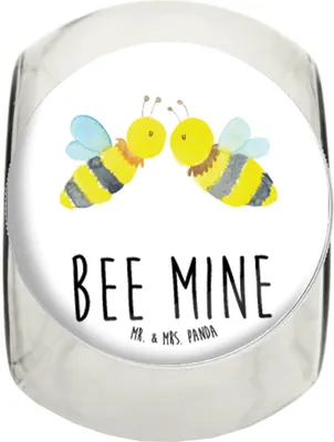 Produktbild von Mr. & Mrs. Panda Teedose Biene Liebe L 870ml - Weiß - Geschenk, schraubglas, Vorratsbehälter, Aufbewahrungsdose, Kaffeedose, Vorratsglas