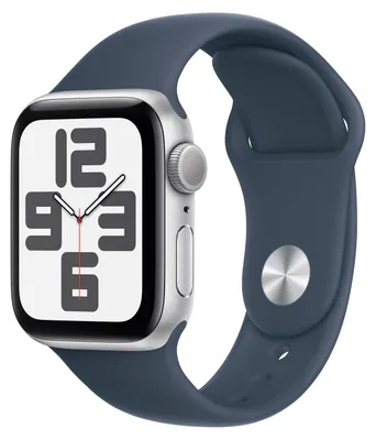 Produktbild von Apple Watch SE GPS 40mm Alu Silber/Sturmblau Sportarmb. S/M