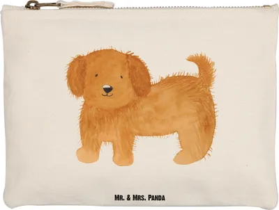 Produktbild von Mr. & Mrs. Panda Kulturbeutel Hund Flauschig Grösse XL Große - Weiß - Geschenk, Federmappe, kosmetiktäschchen, Hundebesitzer, Pouch, Hundeliebe, Hunde, Sprüche