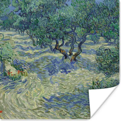 Produktbild von MuchoWow® Poster Der Olivenhain - Vincent van Gogh 75x75 cm - Wand Dekoration