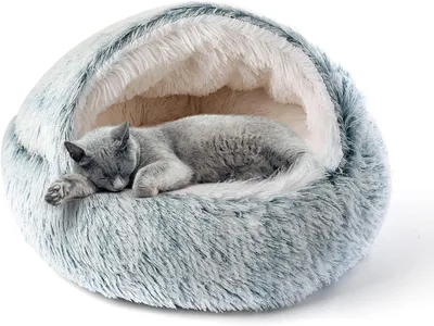 Produktbild von Katzenbett 50 cm, mit Kapuze, Plüsch, für Hauskatzen