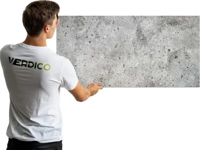 Produktbild von Verdico | 3D Wandpaneele Polystyrol - Grau - 100x50 Cm - Architektonischer Beton - Innendekoration - 0,5 m2