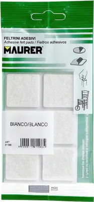 Zdjęcie produktu dla Filc samoprzylepny 30x30 mm. (Blister 6 sztuk) Biały