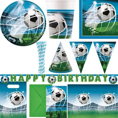 Produktbild von Fussball Fans XL Partyset zur Fußballparty / Geburtstag