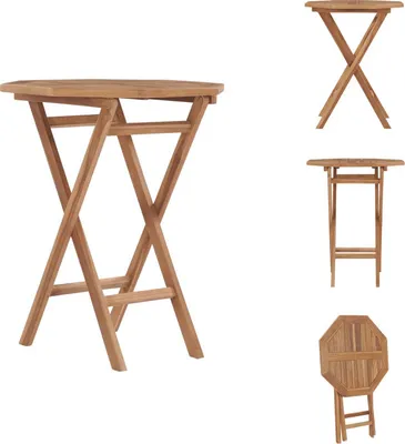 Immagine prodotto di vidaXL Tavolo da giardino pieghevole 60×60×75 cm in legno massiccio di teak - Tavoli da giardino