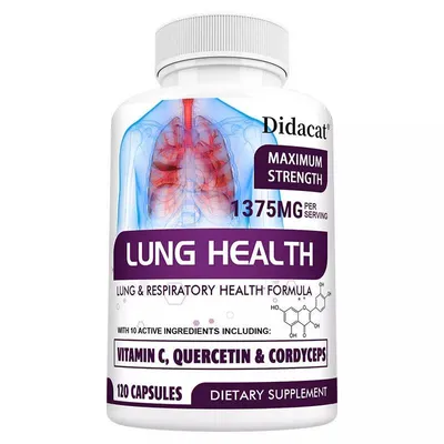 Image de Lung & Respiratory Health 1375mg (120 capsules) Complément alimentaire, santé respiratoire, santé pulmonaire, nettoyage des poumons, désintoxication, poumons