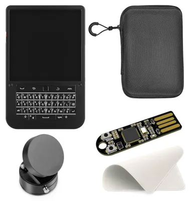 Produktbild von BerryBase HackberryPi CM5 Mobile Scripting Bundle, PicoUSB, Reinigungstuch, Schutztasche, Halterung