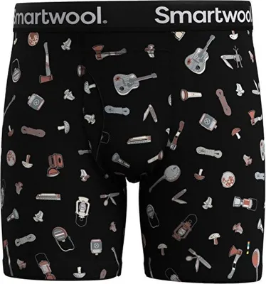 Produktbild von Smartwool Merino Print Brief Boxershorts Schwarz S Mann Schwarz S