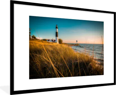 Produktbild von MuchoWow® MuchoWow® Gerahmtes Poster Leuchtturm - Meer - Amerika 90x60 cm - Poster mit zchwarzem Bilderrahmen - Wanddekoration - Fotos