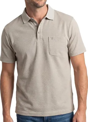 Produktbild von RAGMAN Basic Poloshirt Dezentes Jacquard-Muster, Knopfleiste und praktische Brusttasche, Knitterarm und formstabil beige 3XL