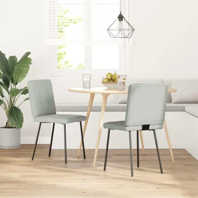 Produktbild von vidaXL Esszimmerstühle 2 Stk. Hellgrau Samt
