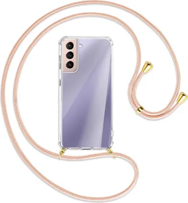 Produktbild von Handykette Backcover-Schutzhülle mit Band (Metall goldfarben) für Samsung Galaxy S21 5G - rose peach
