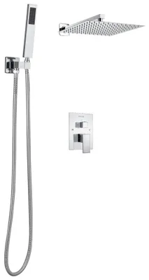 Immagine prodotto di Rubinetto per doccia con soffione a pioggia, soffione quadrato da 305 mm, finitura cromata