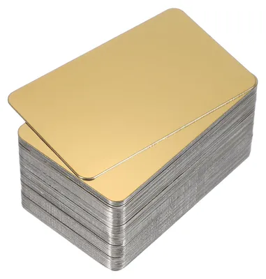 Edelstahl Visitenkarten 50 Stk. 86x54 mm Gold Lasergravur
