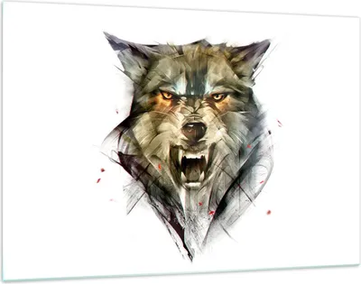 Produktbild von Bilder auf glas - Wolf Tier Wald - 120x80cm - Glasbilder - Wandbilder - Kunstdruck - zum Aufhängen bereit - Wanddekoration aus Glas - Glas Bilder - Wandbild auf Glas - Einteilig - GAA120x80-4070