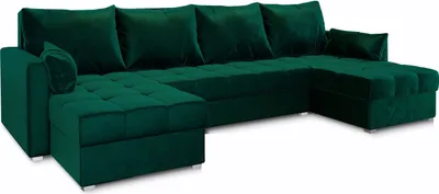 Produktbild von Masseno Ecksofa NAKO mit Schlaffunktion U-Form, Sofa mit Bettkasten, Wohnzimmersofa, Couch, Soffa, Bettsofa, Couchgarnitur- Grün, KRONOS 19