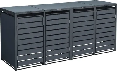 Produktbild von Westmann Metall Mülltonnenbox 4er Kubus 4x240 L Anthrazit 264x80x116 cm