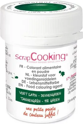 Produktbild von Lebensmittelfarbe Pulver Grün Tannengrün 5 g - Scrapcooking