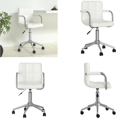 Obrázek produktu pro vidaXL Kancelářská židle otočná bílá Imitace kůže - Kancelářská židle - Kancelářské židle - Židle - Židle