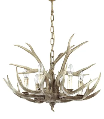 Obrázek produktu pro Ideal Lux 115497 Chalet M dřevěný lustr z paroží Ø 67 6 světelná rustikální závěsná lampa