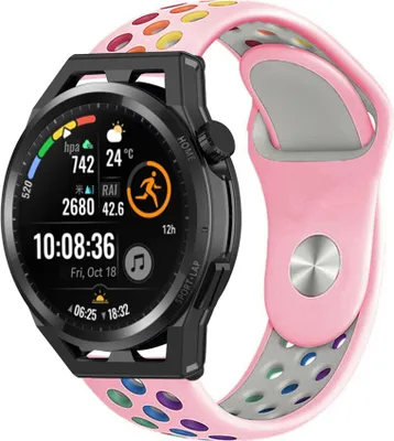 Produktbild von Strap-it Huawei Watch GT Runner Sportarmband (Rosa Bunt)