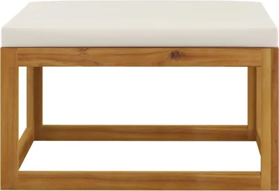 Produktbild von vidaXL Hocker mit Cremeweißem Kissen Massivholz Akazie