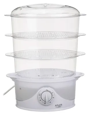 Produktbild von Adler AD 633, 3 Korb/Körbe, Weiß, Freistehend, Drehregler, Vorderseite, 9 l