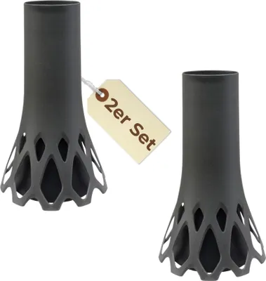 Produktbild von 2er Set Grabvase mit Sockel Gewicht Friedhofvase Grabschmuck Blumenvase Friedhof Grab Vase anthrazit 1 L Frostsicher