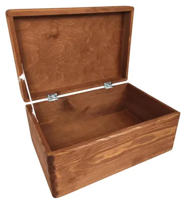 Immagine prodotto di Cassa decorativa in legno - Scatola portaoggetti 30 x 20 x 14 cm - Marrone - Con cerniere