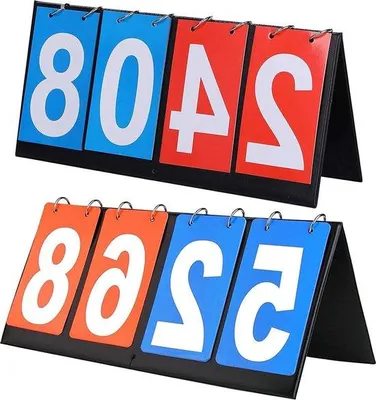 Image de Tableau de score portable - Afficheur flip à 2/3/4 chiffres - Afficheur sportif multifonctionnel pour le basket-ball, le football, le badminton - Utilisation en intérieur et en extérieur Padel Scoreboard